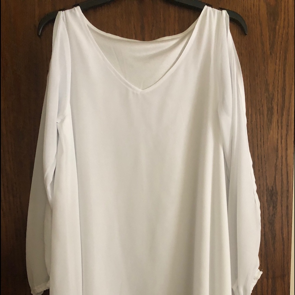 Sheer white dress shirt